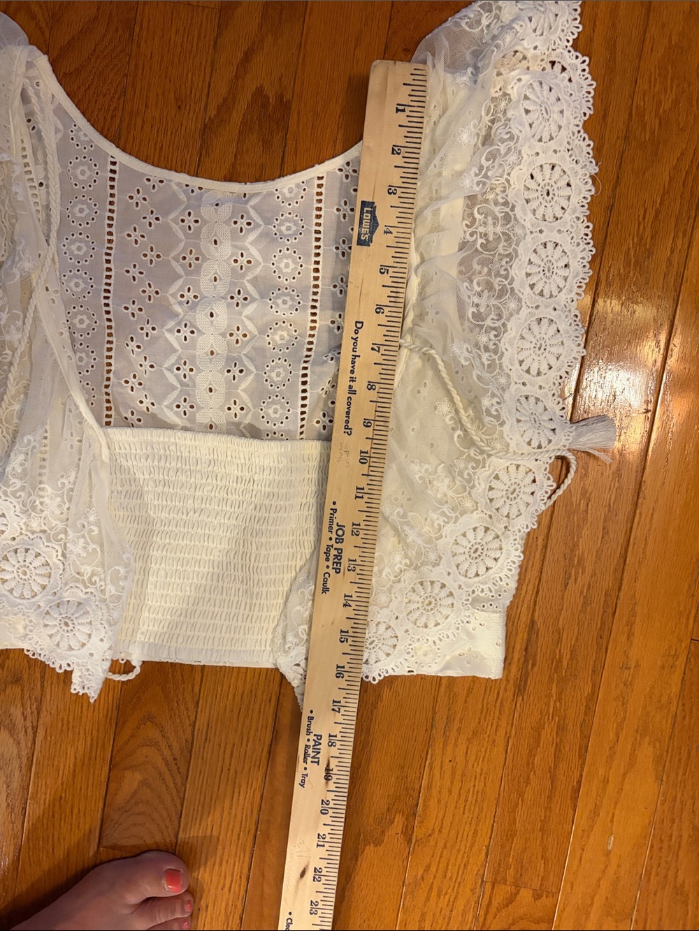 Altar'd State White Eyelet Lace Flutter Sleeve Top - Picture 5 of 6